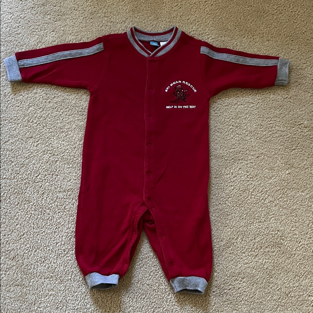 Gymboree Red and Gray Kids Footie